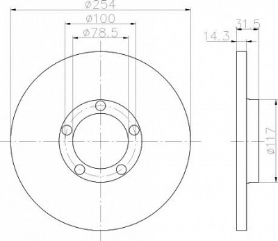 HELLA PAGID 8dd355101401 -  Тормозной диск